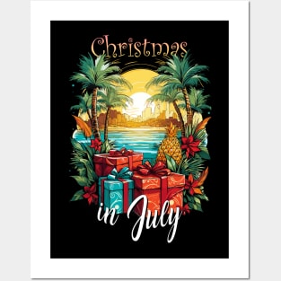 Beachy Boxes | 'Christmas in July' Present Party T-Shirt Posters and Art